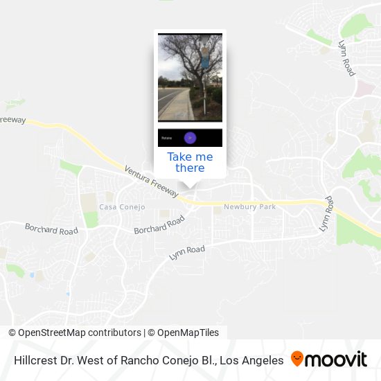 Mapa de Hillcrest Dr. West of Rancho Conejo Bl.