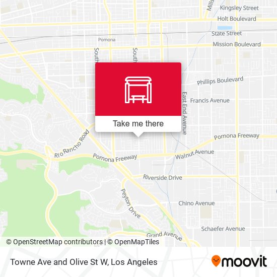 Towne Ave and Olive St W map