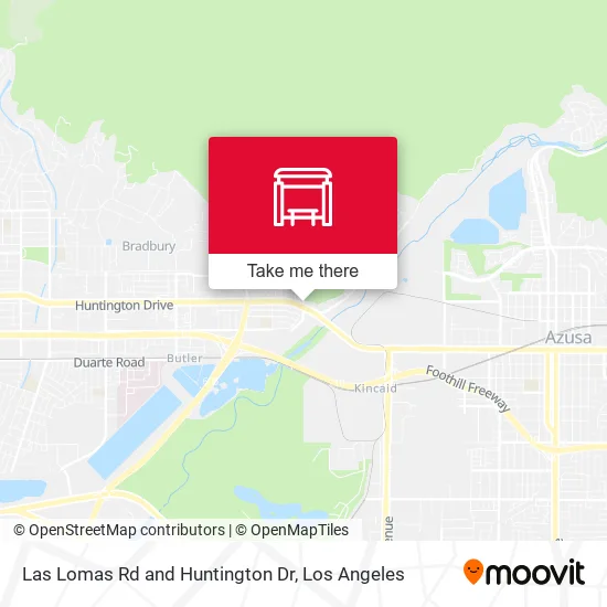 Las Lomas Rd and Huntington Dr map