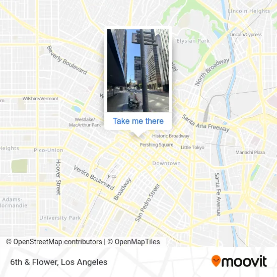 6th & Flower map