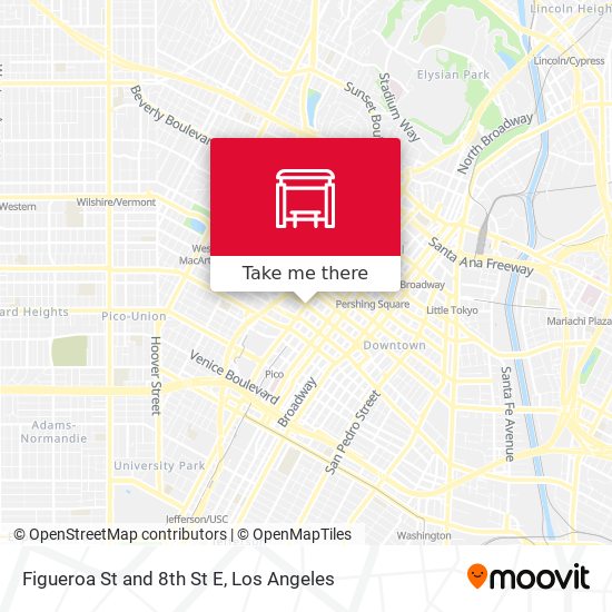 Figueroa St and 8th St E map