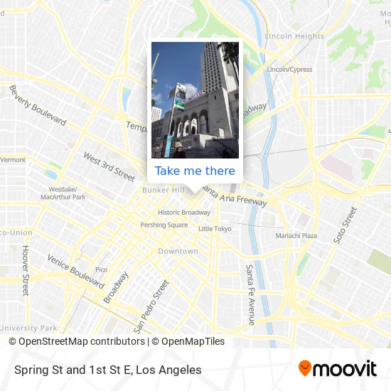 Mapa de Spring St and 1st St E