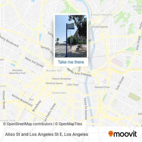 Aliso St and Los Angeles St E map