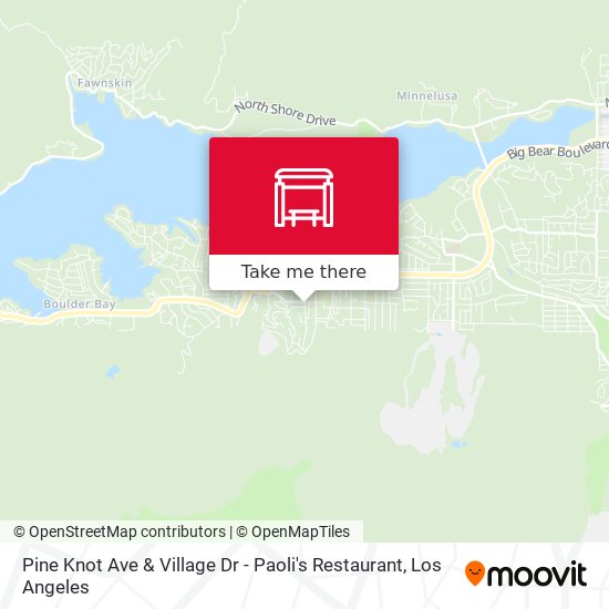 Pine Knot Ave & Village Dr - Paoli's Restaurant map