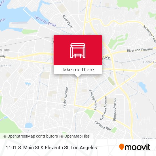 1101 S. Main St & Eleventh St map