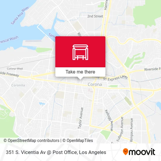 351 S. Vicentia Av @ Post Office map