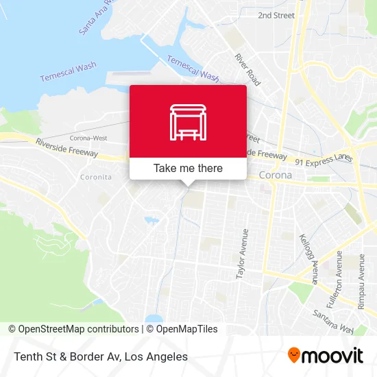 Tenth St & Border Av map