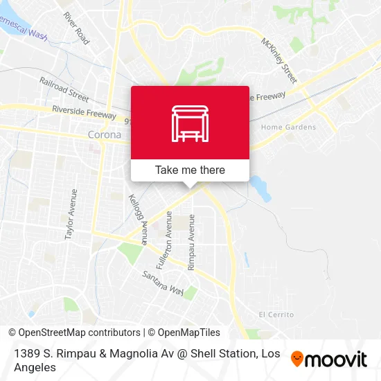 1389 S. Rimpau & Magnolia Av @ Shell Station map