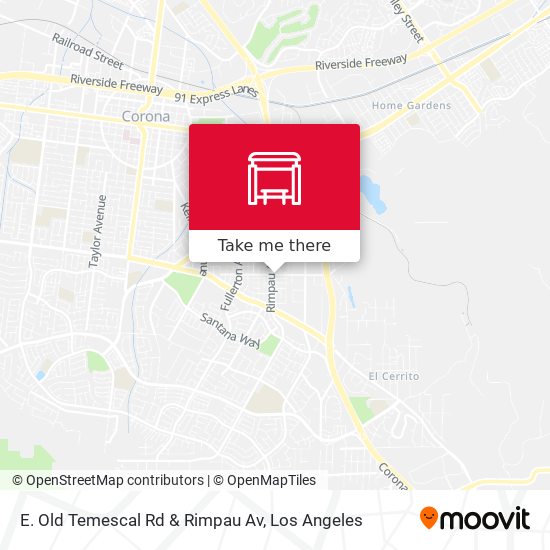 Mapa de E. Old Temescal Rd & Rimpau Av