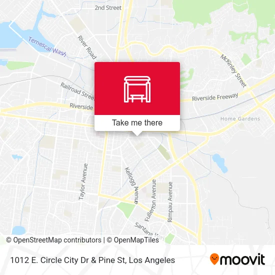 1012 E. Circle City Dr & Pine St map