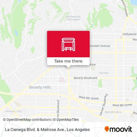 La Cienega Blvd. & Melrose Ave. map