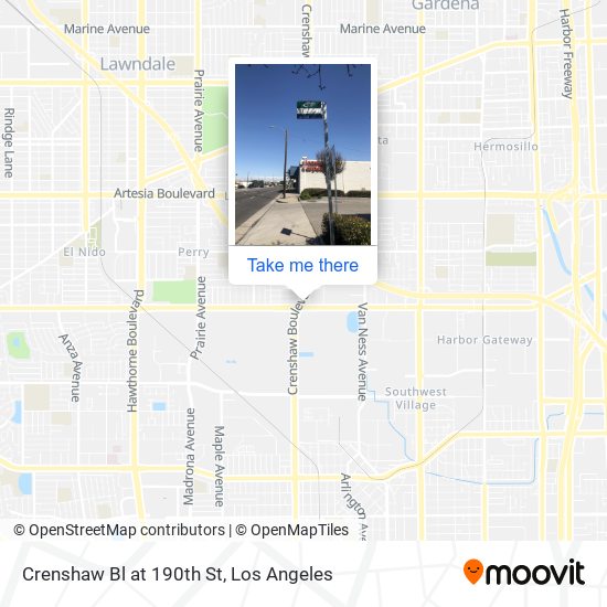 Crenshaw Bl at 190th St map