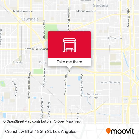 Crenshaw Bl at 186th St map