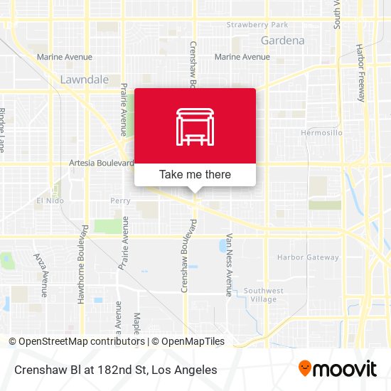 Crenshaw Bl at 182nd St map