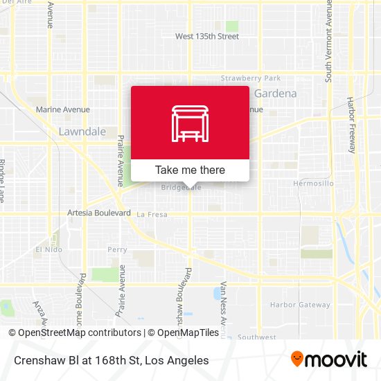 Crenshaw Bl at 168th St map
