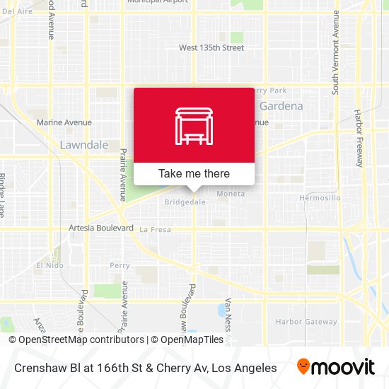 Crenshaw Bl at 166th St & Cherry Av map