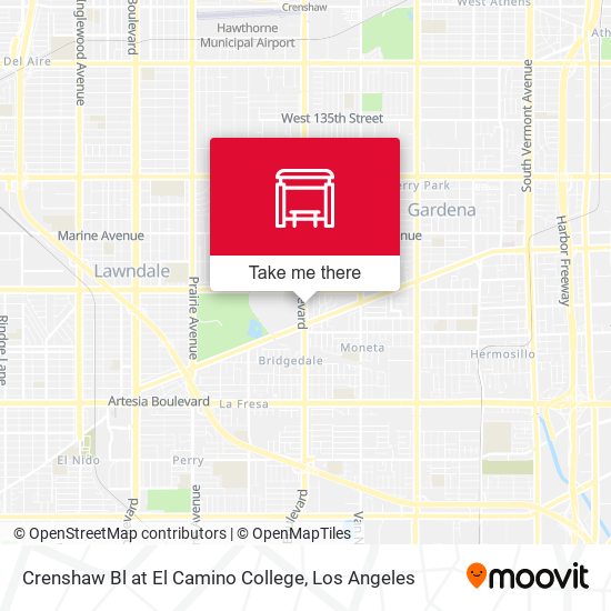 Crenshaw Bl at El Camino College map