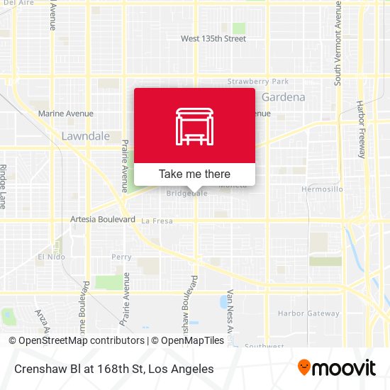 Crenshaw Bl at 168th St map