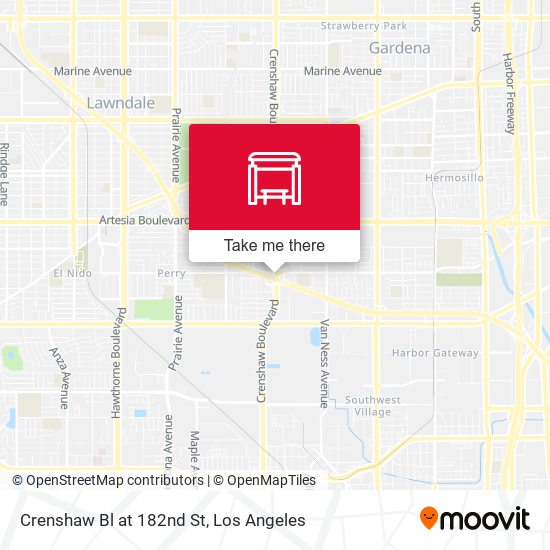 Crenshaw Bl at 182nd St map