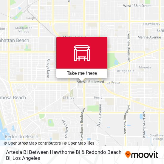 Mapa de Artesia Bl Between Hawthorne Bl & Redondo Beach Bl
