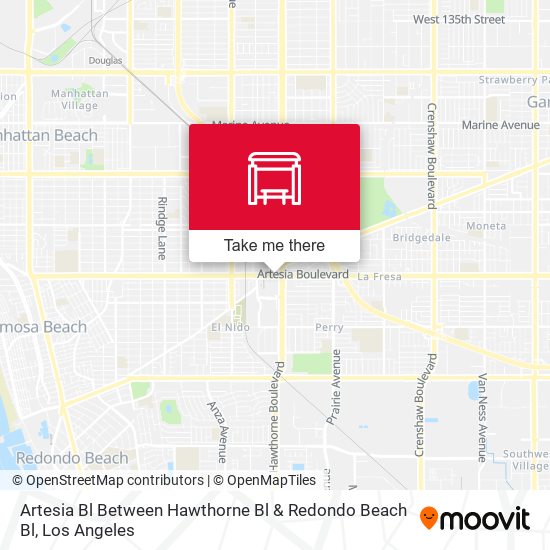 Artesia Bl Between Hawthorne Bl & Redondo Beach Bl map