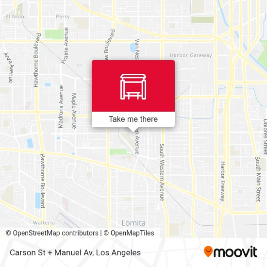 Carson St + Manuel Av map