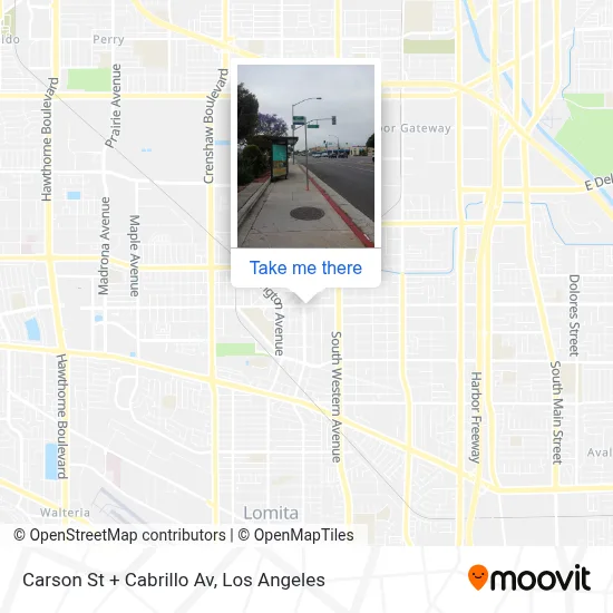 Carson St + Cabrillo Av map