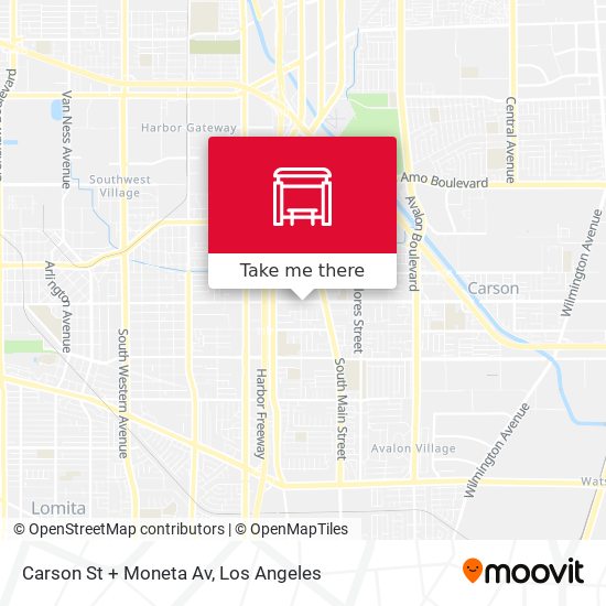 Carson St + Moneta Av map