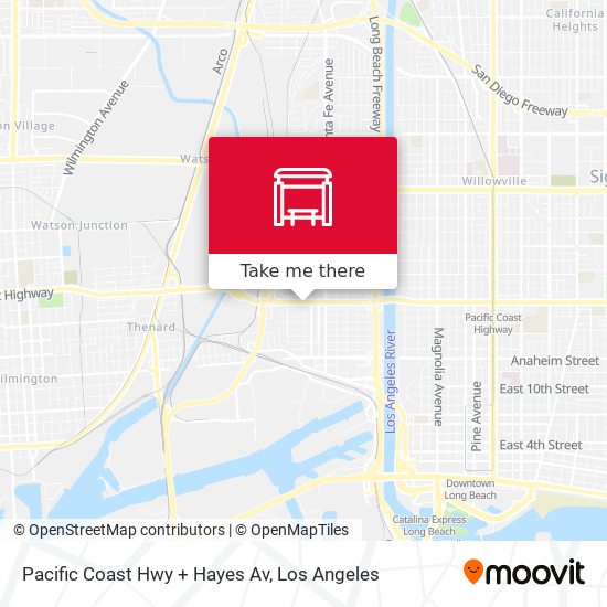 Mapa de Pacific Coast Hwy + Hayes Av