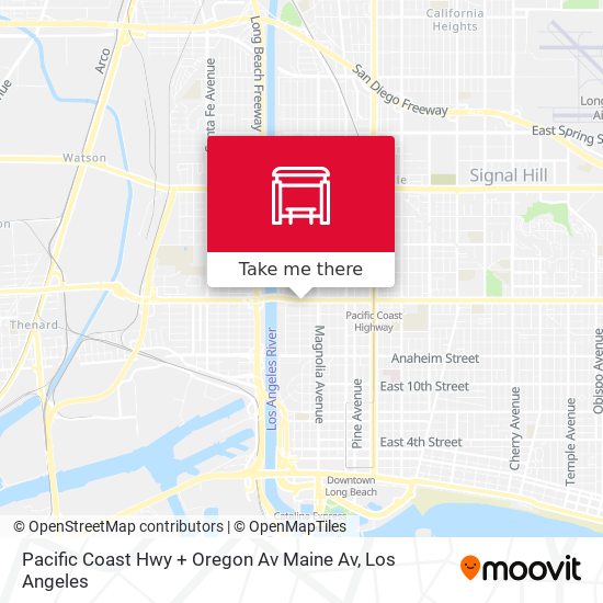 Mapa de Pacific Coast Hwy + Oregon Av Maine Av