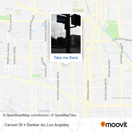 Carson St + Denker Av map