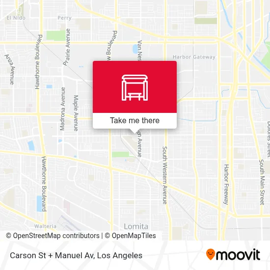 Carson St + Manuel Av map