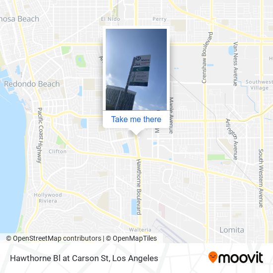 Hawthorne Bl at Carson St map