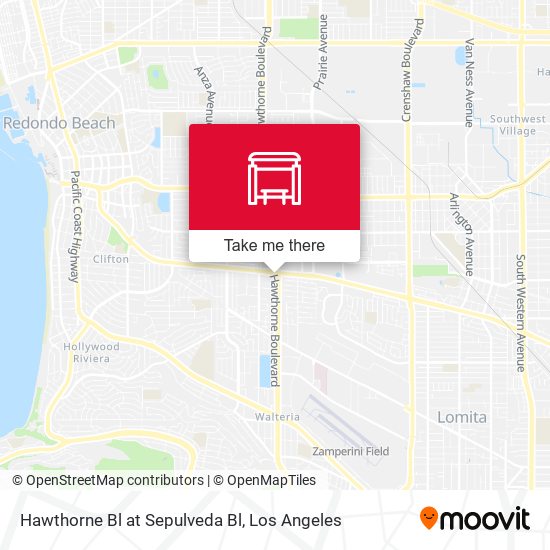 Hawthorne Bl at Sepulveda Bl map