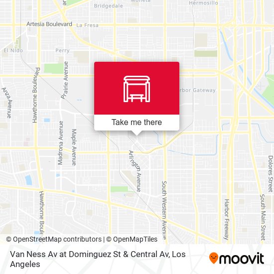 Van Ness Av at Dominguez St & Central Av map