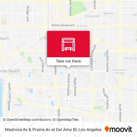 Madrona Av & Prairie Av at Del Amo Bl map
