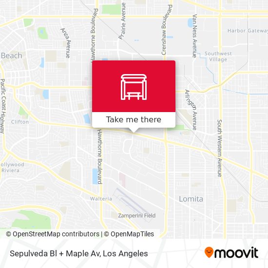 Mapa de Sepulveda Bl + Maple Av