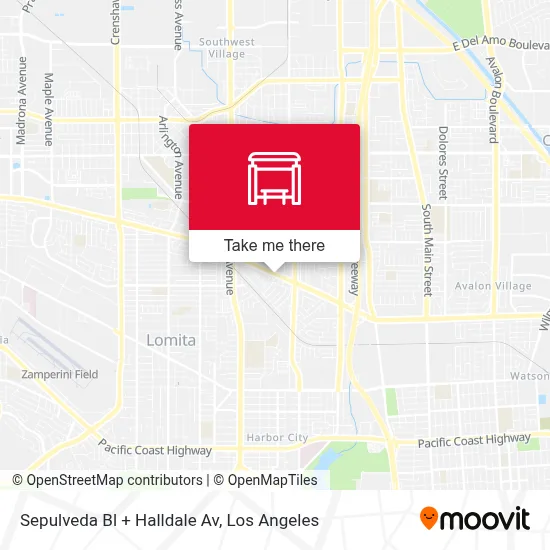 Sepulveda Bl + Halldale Av map