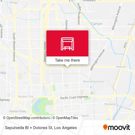 Sepulveda Bl + Dolores St map