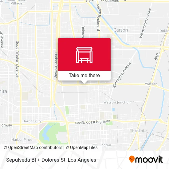 Sepulveda Bl + Dolores St map