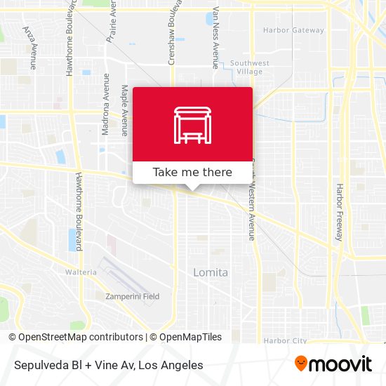 Mapa de Sepulveda Bl + Vine Av