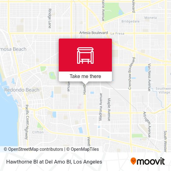 Hawthorne Bl at Del Amo Bl map