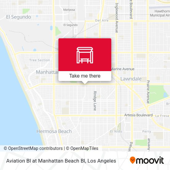 Mapa de Aviation Bl + Manhattan Beach Bl