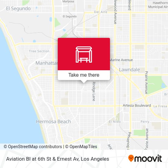Aviation Bl at 6th St & Ernest Av map
