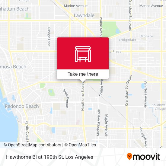 Hawthorne Bl at 190th St map