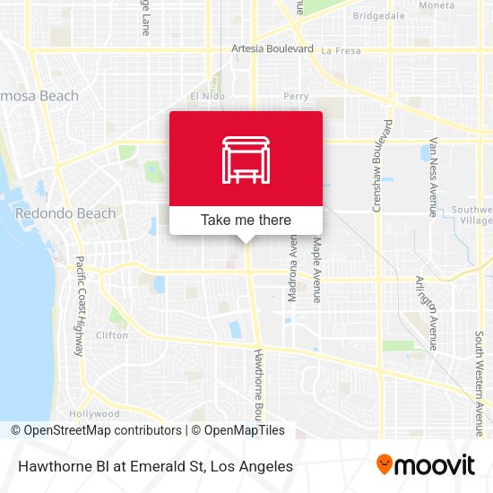 Hawthorne Bl at Emerald St map