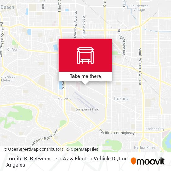 Lomita Bl Between Telo Av & Electric Vehicle Dr map