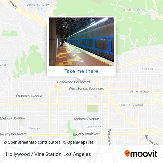 Hollywood / Vine Station map