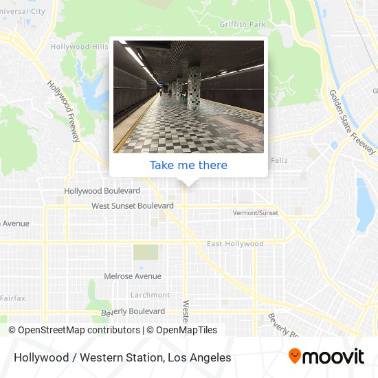 Hollywood / Western Station map