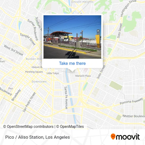 Pico / Aliso Station map
